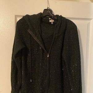 Black, sparkly Anne Klein hoodie, large